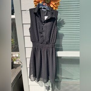 NWT Cupshe Black Sleeveless Button-Front Mini Dress